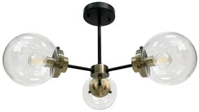 Candellux Čierno-patinové stropné svietidlo Lens pre žiarovku 3x E14 33-01290