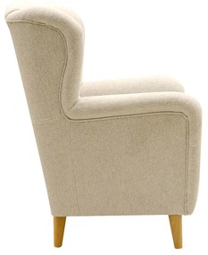 FINES krémové kreslo ušiak Aladin