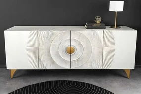 Luxusná biela komoda z mangového masívu Golden Sunset 177cm