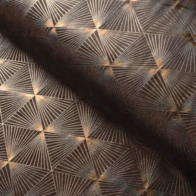 Biante Zamatový prehoz/behúň na posteľ Isabela IBL-012 Rose Gold trojuholníky na hnedom 60x240 cm