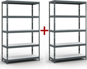 Policový regál 1+1 ZADARMO, 1966x1200x500 mm, nosnosť 280kg