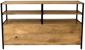 furniture-nabytek.cz - Drevený tv stolík s kovovou konštrukciou 130x75x45