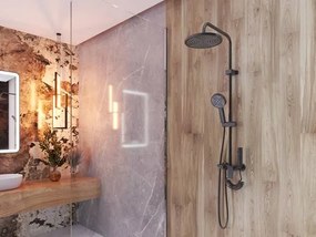 Gamma Spiro, sprchová súprava s ručnou a hlavovou sprchou vrátane ručnej bidetovej spŕšky, grafitová, GMA-BSONT-GM