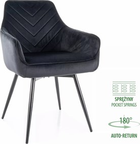 SI Služba Velvet Chair čierna
