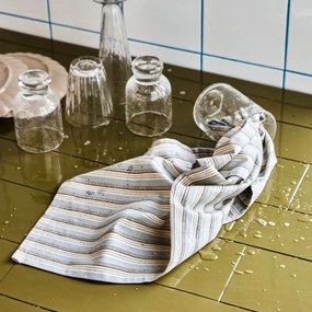 House Doctor Bavlnená utierka Cook Blue/Sand – set 3 ks