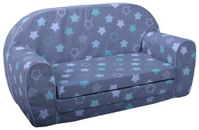 Detská rozkladacia MINI pohovka HVIEZDIČKY 3 - šedá