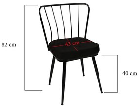 Čierne kovové jedálenské stoličky v súprave 2 ks Yildiz – Kalune Design