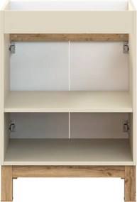 Comad Kúpeľňová skrinka pod umývadlo Bali Cashmere 60 kašmír/dub wotan
