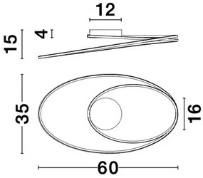 LED stropné svietidlo Viareggio 60 biele