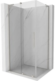 Mexen Velar L, sprchový kút s posuvnými dverami 120 x 85 cm, 8mm číre sklo, brúsená oceľ, 871-120-085-03-97