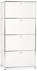 Kovová vysoká skrinka »CN3« so 4 výklopnými priehradkami, biela