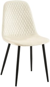 Stolička Giverny zamat - krémová