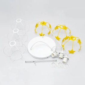 Detský luster na lanku STARS 3xE27/15W/230V žltá/biela