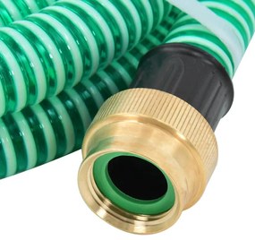 Odsávacia hadica s mosadznými spojkami, zelená 1,1" 15 m, PVC