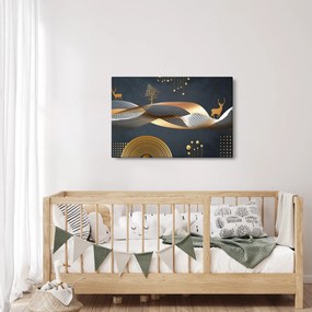 Obraz - Grafika s jeleňom (90x60 cm)