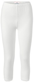 Trojštvrťové legínsy s čipkovým lemom, biele