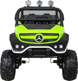 Ramiz Mercedes Benz Unimog pre deti Zelený + pohon 4x4