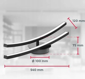 LED stropné svietidlo 2xLED/6W/230V 3000K čierne