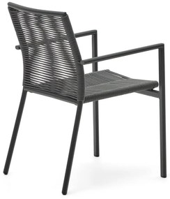 Tmavosivá kovová záhradná stolička Culip – Kave Home