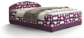 Manželská posteľ Boxspring 140 cm Orlando Comfort (vzor + fialová) (s matracom a úložným priestorom). Vlastná spoľahlivá doprava až k Vám domov. 1056251
