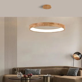 Brilagi - LED lestenec na jeklenem kablu FALCON WOOD MODERN LED/60W/230V Ø 80 cm les