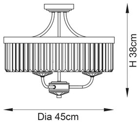 Endon 90264 - Prisadený luster CHESTERFIELD, 3xE14/6W/230V, priemer 45 cm, lesklý chróm