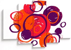 Obraz - Motív s kruhmi v teplých farbách (150x105 cm)
