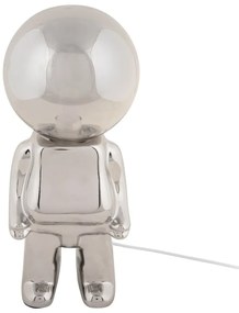 LED stmievateľná stolová lampa v striebornej farbe so skleneným tienidlom (výška 27 cm) Ross – Leitmotiv