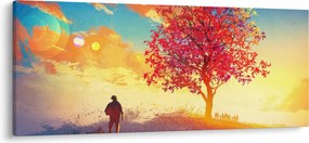 Obraz stromu na kopci (120x50 cm)