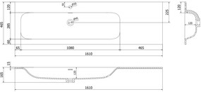 Mexen Orio, kúpeľňová skrinka 160 cm s umývadlom Vela vľavo, 1S, 1D, biela matná, 91A13-16047-3-BBFF01-W23L01