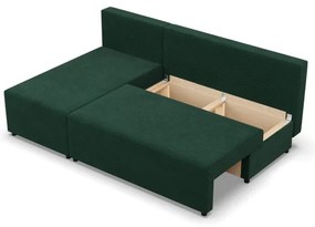 Rohová rozkladacia sedačka FERMO Poso fľaškovo zelená