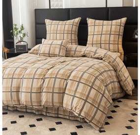 Obliečky mikroplyš PLAID krémové Rozmer obliečky: 2 ks 70 x 90 cm | 200 x 220 cm