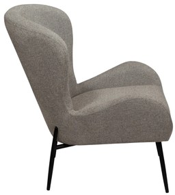 GLAM ČALÚNENÉ LOUNGE KRESLO pebble earth/black