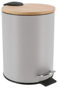 TENDANCE Odpadkový kôš Timeless, sivá/s drevenými prvkami, 2,5 l