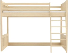Detská vyvýšená posteľ z masívu borovice ALVIN - 200x90 cm - PRÍRODNÁ BOROVICA
