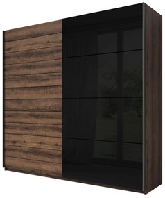Šatníková skriňa Glynda Typ 69 (dub monastery + lesklá čierna). Akcia -20%. Vlastná spoľahlivá doprava až k Vám domov. 1030086