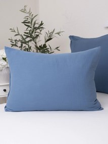 Mušelínová obliečka na vankúš 50 × 70 cm – Alexia námornícka modrá