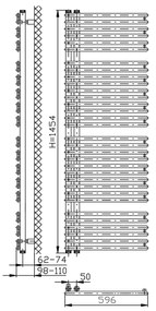 Aqualine, TUBINI vykurovacie teleso 596x1454mm, biela, DC320T