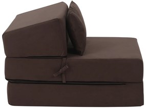 Skladacie kreslo/matrac PELOS, hnedá