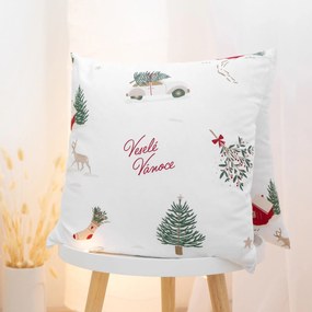 Goldea vianočná bavlnená obliečka na vankúš - české vianoce 50 x 50 cm