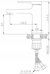 Invena Midnight, umývadlová batéria, čierna-ružové zlato, BU-35-014-V