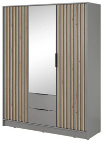 Skriňa Nelly 3d Zrkadlo Sivá/Artisan