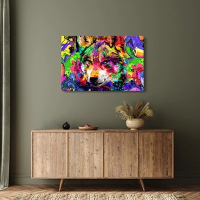 Obraz - Vlk s graffiti (90x60 cm)