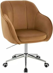 LuxuryForm DESIGN Stolička AVOLA VELUR na striebornej podstave s kolieskami - medová