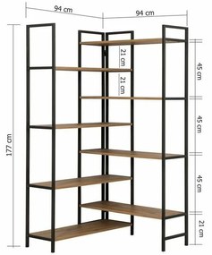 Regálová jednotka Edra Black a Atlantic Pine