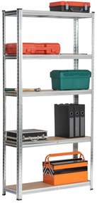 Kovový regál REGMET 90x30x180 cm stříbrný