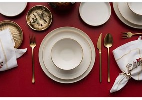 Jedálenská súprava 16 ks béžová/zlatá/porcelán