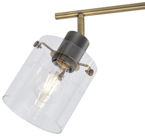 Dizajnový stropný reflektor bronzový s čírym sklom 4-svetlá - Domo