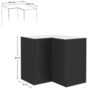 Dolná rohová kuchynská skrinka Sobera 90x90 DN 2F BB (čierna) . Vlastná spoľahlivá doprava až k Vám domov. 1096992