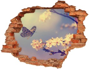 Fotoobraz diera na stenu Čerešňový kvet a motýľ nd-c-72331211